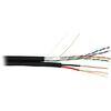 Кабель и разъемы: Кабель Netlan EC-UF004-5E-PC075-PE-BK F/UTP 4 пары, Кат.5e (Класс D), 100МГц, одножильный, BC (чистая медь), с многожильным силовым кабелем 0,75мм2, внешний, PE до -40C, черный, 305м фотографии