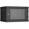 Шкафы и стойки: Настенный разборный шкаф TLK TWC-066045-R-G-BK 19", 6U, стеклянная дверь, Ш600хВ370хГ450мм, 2 пары монтажных направляющих, черный фотографии