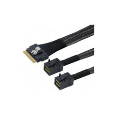 Кабель LR-Link LRSF5443(8i)-SAS4.0 Slimline x8 (SFF-8654) to 2 x miniSAS HD (SFF-8643) 80cm фотографии