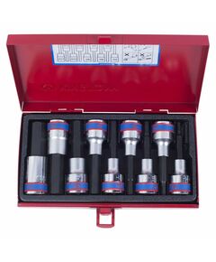 Набор торцевых насадок King Tony 4120PR 1/2", Hex, 4-17 мм, L = 80 мм, 9 предметов фотографии