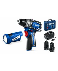 {[ru]:Набор: дрель-шуруповерт + LED фонарь Зубр DB-121-22F КОМПАКТ