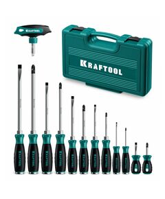 Набор ударных отверток KRAFTOOL IMPACT 13 шт сквозной стержень Cr-Mo [25035] фотографии