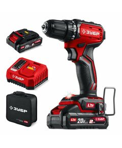 Бесщеточная дрель-шуруповерт Зубр ДБ-45-22 20 В, 45 Н·м, 2 АКБ LMS (2 А·ч), сумка фотографии