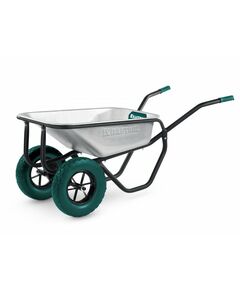 Тачка строительная KRAFTOOL MAXDrive-2 110л, 280 кг, двухколесная, с трубным усилителем, кузов 0.9 мм, полиуретановые колеса [39860] фотографии