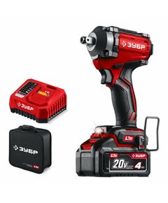 Бесщеточный ударный гайковерт Зубр ГБУ-350-41 20 В, 350 Н·м, 1 АКБ LMS (4 А·ч), сумка фотографии