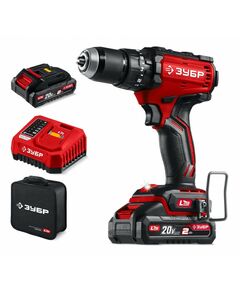 Бесщеточная ударная дрель-шуруповерт Зубр ДБУ-65-22 20 В, 65 Н·м, 2 АКБ LMS (2 А·ч), сумка фотографии