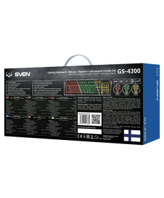Игровой набор SVEN GS-4300 клавиатура + мышь + гарнитура + коврик, 104 кл.+12Fn, 8 смен. кл. (200-4800DPI) [SV-018382] фотографии