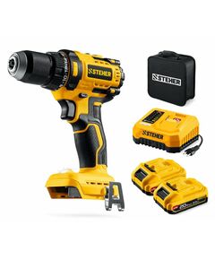 Бесщеточная дрель-шуруповерт STEHER CB-65-22 20 В, 65 Н·м, 2 АКБ LMS (2 А·ч), сумка фотографии