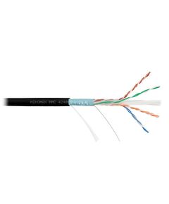 Кабель  Nikomax NMC 4240C-BK F/UTP 4 пары, Кат.6 (Класс E), тест по ISO/IEC, 250МГц, одножильный, BC (чистая медь), 23AWG (0,55мм), полимерный материал нг(А)-HF, внутренний/внешний, черный, 305м фотографии