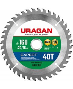 Пильный диск по дереву URAGAN Expert 160 х 20/16 мм 40Т [36802-160-20-40_z01] фотографии