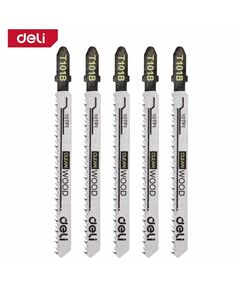 Набор пилок для электролобзика Deli DH-QJT010-E3 (5шт), по металлу, тип T101B, 10TPI, 74мм фотографии