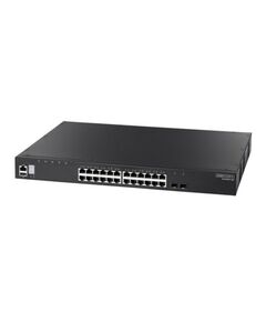 Коммутатор Edge-corE ECS4620-28T 24 x GE + 2 x 10G SFP+ ports + 1 x expansion slot (for dual 10G SFP+ ports) L3 Stackable Switch, w/ 1 x RJ45 console port, 1 x USB type A storage port, RPU connector, fan-less design, Stack up to 4 units фотографии