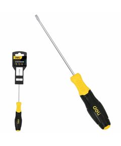 Шлицевая отвертка Deli DL6351001N 5х100мм, сталь Cr-V, двухкомпонентная прорезиненная рукоять фотографии