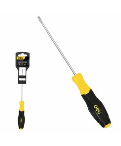 Шлицевая отвертка Deli DL6381501N 8х150мм, сталь Cr-V, двухкомпонентная прорезиненная рукоять фотографии