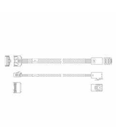 Кабель JPC P731IDN00800-1 MCIO x4 38P прямой to HD MiniSAS 4i 36P SFF8643 прямой, 85 Ohm, 80cm фотографии
