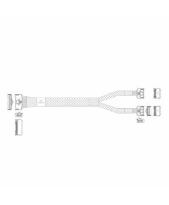 Кабель JPC P732VGB10800-1 MCIO x8 74P прямой to 2*MCIO x4 38P прямой, 80cm фотографии