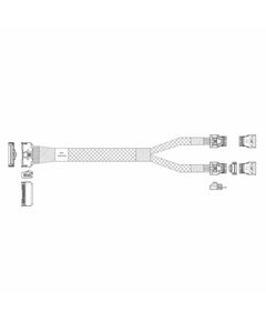 Кабель Luxshare L285MM011-SD-R MCIO x8 74P прямой to 2x Slimline SAS x4 38P SFF8654 прямой, 85 Ohm, 80cm фотографии