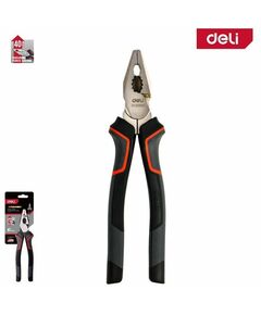Комбинированные плоскогубцы Deli DL0005 200мм, Cr-V, эксцентриковый шарнир, антикоррозийное покрытие, трехкомпонентная прорезиненная рукоять фотографии