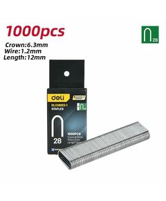 Набор скоб для степлера Deli DL238012-1 1000 шт, Тип U, 12 х 6,3 х 1,2мм фотографии