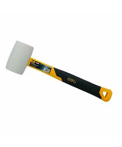 Киянка Deli DL5916B 450 грамм резиновая белая, фиберглассовая рукоять с резиновой вставкой фотографии