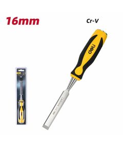 Стамеска Deli DL6216-E1 плоская, ширина 16мм, длина 140мм, CrV, прорезиненная рукоять фотографии
