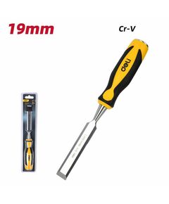 Стамеска Deli DL6219-E1 плоская, ширина 19мм, длина 140мм, CrV, прорезиненная рукоять фотографии