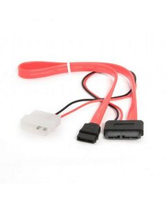 Кабель Cablexpert CC-SATA-C2 Combo Slim(mini) SATA molex+SATA / SATA, 15pin+7pin, длина инт. - 35см, питание - 30см фотографии