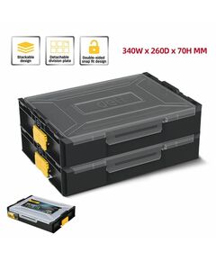 Органайзер Deli DL1201 пластиковый, штабелируемый, с переставными перегородками, 340 х 260 х 70 мм фотографии