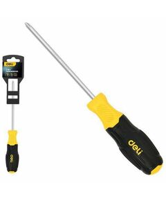 Двухсторонняя отвертка Deli DL632102 PH2+SL6, сталь Cr-V, общая длина хвостовика 135мм, двухкомпонентная прорезиненная рукоять фотографии