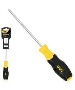 Крестовая отвертка Deli DL633150N PH0x150мм, сталь Cr-V, двухкомпонентная прорезиненная рукоять фотографии