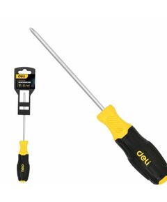 Крестовая отвертка Deli DL635150N PH1x150мм, сталь Cr-V, двухкомпонентная прорезиненная рукоять фотографии