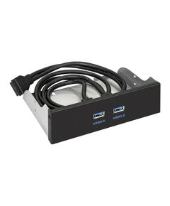 Планка USB Exegate U5H-615 5,25", 2*USB3.0, черная, металл, подсоед. к MB, OEM [EX289289RUS] фотографии