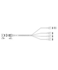 Кабель Amphenol RSL38-1277 Slimline SASx4 (SFF8654) - 4 SATA (7pin), 100 Ohm, 6G, 100CM фотографии