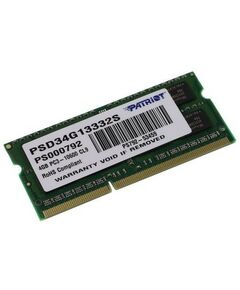 Память для ноутбуков: Модуль памяти Patriot 4Gb DDR3 SODIMM <PC3-10600> CL9 (for NoteBook) [PSD34G13332S] фотографии