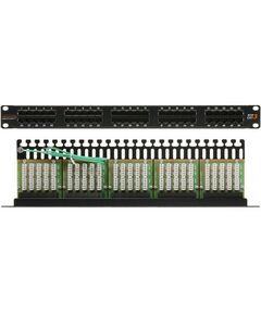 Купить Патч-панель Nikomax NMC-RP50UC3-1U-BK 19", 1U, телефонная, 50 портов, Кат.3, RJ45/8P6C, 110/KRONE, с заземлением, с органайзером, черная в компании Зеон