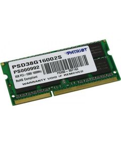 Купить Модуль памяти Patriot 8Gb DDR3 SODIMM  CL11 (for NoteBook) [PSD38G16002S] в компании Зеон