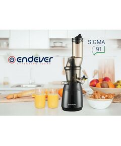 Купить Соковыжималка шнековая Endever Sigma 91 250 Вт, резервуар для сока 1 л, резервуар для мякоти 0.7 л, выход сока до 85%, холодный прессовый отжим, 100% сохранение витаминов, цвет черный, изображение 11 в компании Зеон