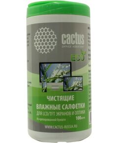 Чистящие средства: Влажные салфетки для техники Cactus CS-1001PE 100шт фотографии
