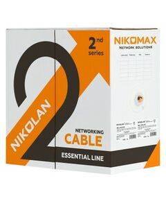 Купить Кабель Nikolan NKL 2200C-OR F/UTP 4 пары, Кат.5e (Класс D), тест по ISO/IEC, 100МГц, одножильный, BC (чистая медь), 24AWG (0,49мм), внутренний, LSZH нг(А)-HFLTx, оранжевый, 305м - гарантия: 1 год, изображение 2 в компании Зеон