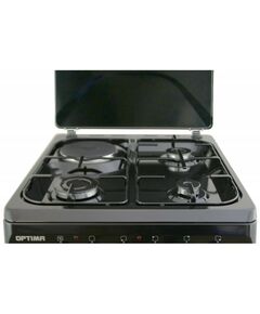 Кухонные плиты: Плита комбинированная OPTIMA CS-5631 3 газ./1 эл. конфорки, эл. духовка, 50х60 см, цвет черный фотографии