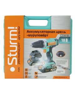 Купить Дрель-шуруповерт аккумуляторная Sturm! CD3618 18 В, 2.0 Ач, 30 Нм, изображение 8 в компании Зеон