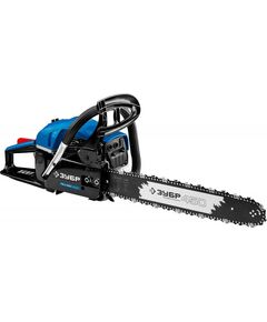 Бензопилы: Пила цепная бензиновая Зубр Профессионал ПБЦ-560 45ДП хромир. цилиндр, праймер, декомпрессионный клапан, 56 см3 (2.4 кВт), шина 45 см, 12500 об/мин фотографии