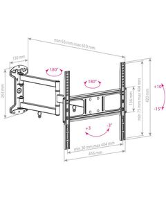 Купить Кронштейн для ТВ ARM Media LCD-415 black 24"-55", VESA 400x400 мм, изображение 4 в компании Зеон