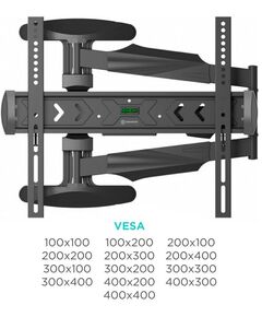 Крепеж для аудио-видео техники: Кронштейн ONKRON NP47 черный 40"-75", VESA: 100x100 - 400x400 мм фотографии