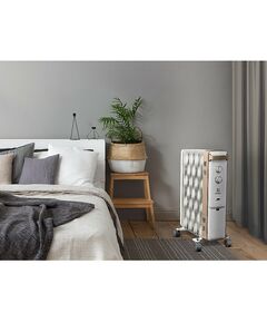 Масляные радиаторы: Масляный радиатор Electrolux Wave EOH/M-9209 мощность обогрева 2000 Вт, число секций: 9, термостат, колеса для перемещения, цвет белый фотографии