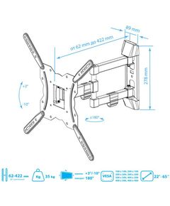 Крепеж для аудио-видео техники: Настенный кронштейн для LED/LCD телевизоров Kromax GALACTIC-40 black [25014] фотографии