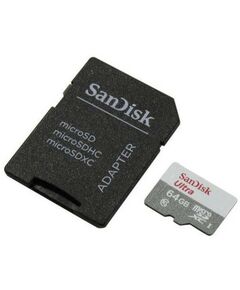 Secure Digital карты: microSDXC SanDisk 64Gb Ultra 80 UHS-I U1 Class10 + adapter [SDSQUNS-064G-GN3MA] фотографии
