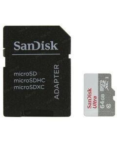 Secure Digital карты: microSDXC SanDisk 64Gb Ultra 80 UHS-I U1 Class10 + adapter [SDSQUNS-064G-GN3MA] фотографии