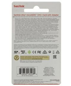 Secure Digital карты: microSDXC SanDisk 64Gb Ultra 80 UHS-I U1 Class10 + adapter [SDSQUNS-064G-GN3MA] фотографии