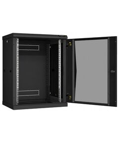 Купить Настенный разборный шкаф TLK TWC-156045-R-G-BK 19", 15U, стеклянная дверь, Ш600хВ770хГ450мм, 2 пары монтажных направляющих, черный, изображение 2 в компании Зеон